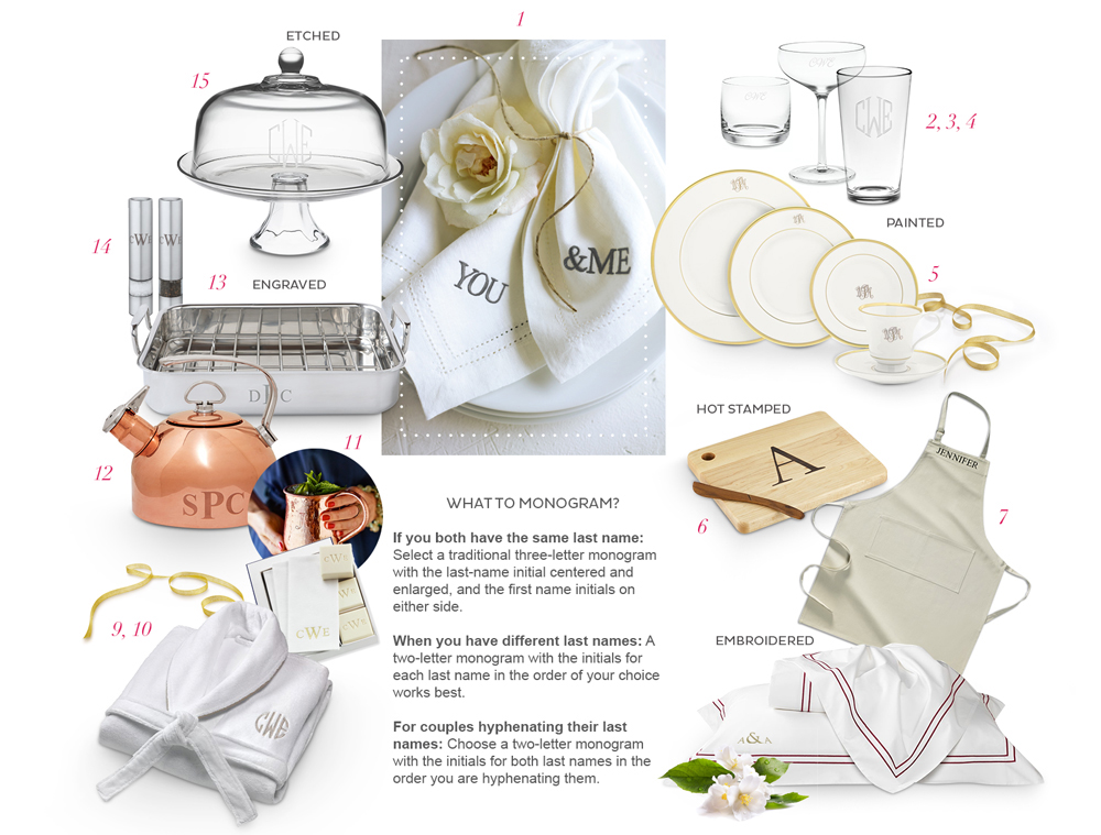 Monogram essential wedding gifts from Williams-Sonoma