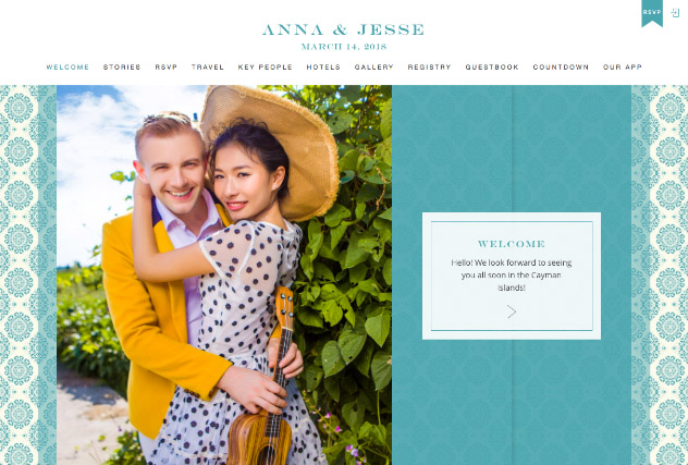 Rare Turquoise multi-pages website layout