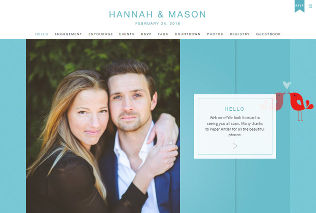 Lovebirds multi-pages website layout