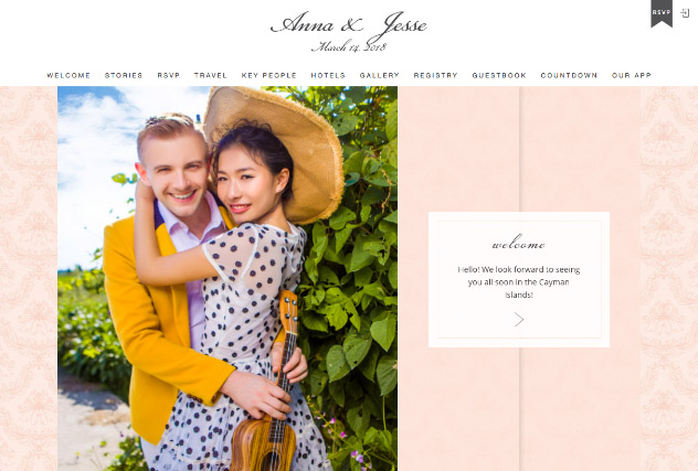 Romantic Pastels multi-pages website layout
