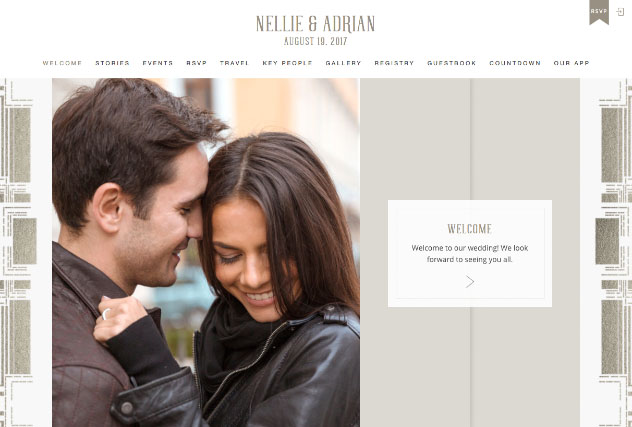 Champagne Deco multi-pages website layout
