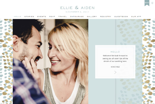 Brushed Glam Cerulean multi-pages website layout