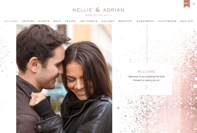 Rosegold Splash multi-pages website layout