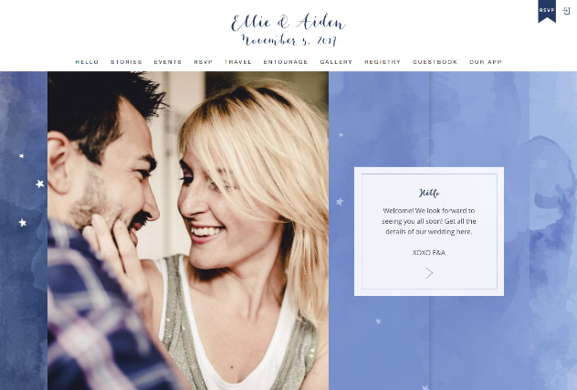 Starry Nights in Watercolor multi-pages website layout