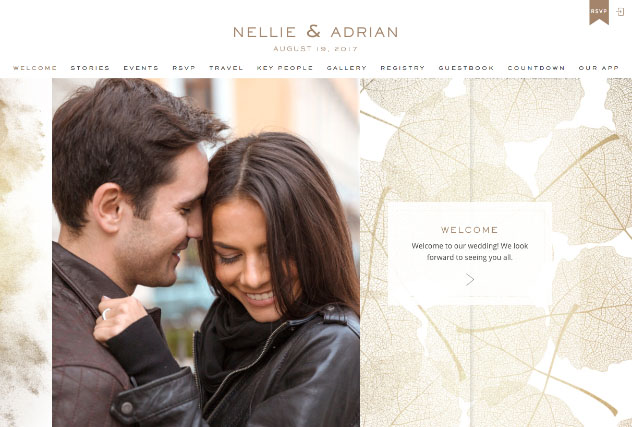 Gold leaves multi-pages website layout