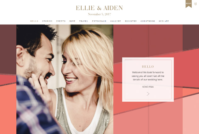 Sunset Colorblock multi-pages website layout