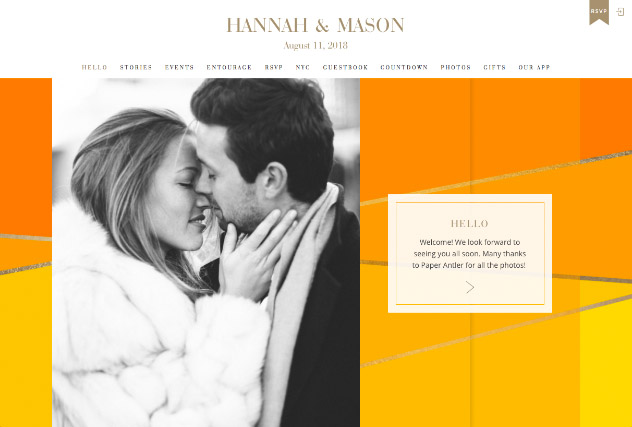 Sunrise Colorblock multi-pages website layout