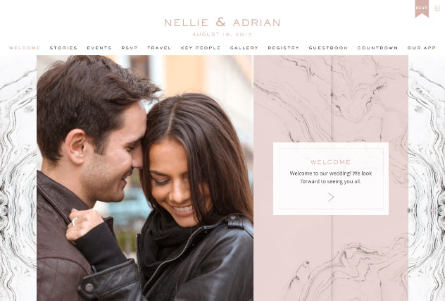 Tuscan marble rose multi-pages website layout