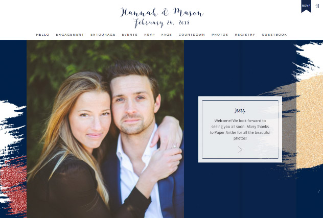 Brushed Glitter - Midnight Blue and Wine multi-pages website layout