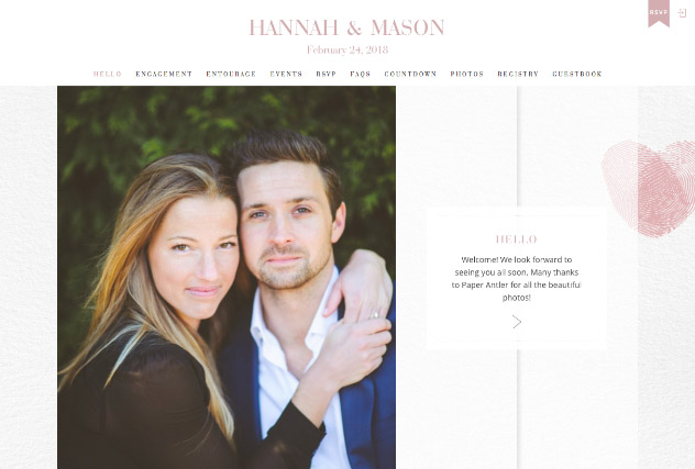 Fingerprints Pink multi-pages website layout