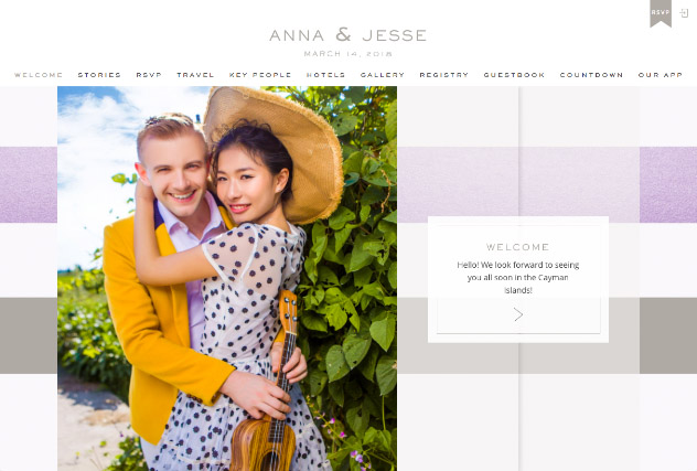 Striped Modern Purple and Grey multi-pages website layout