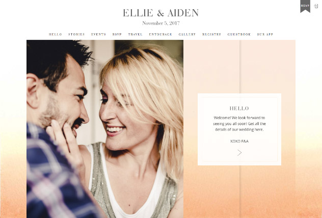 Ombre Peach multi-pages website layout