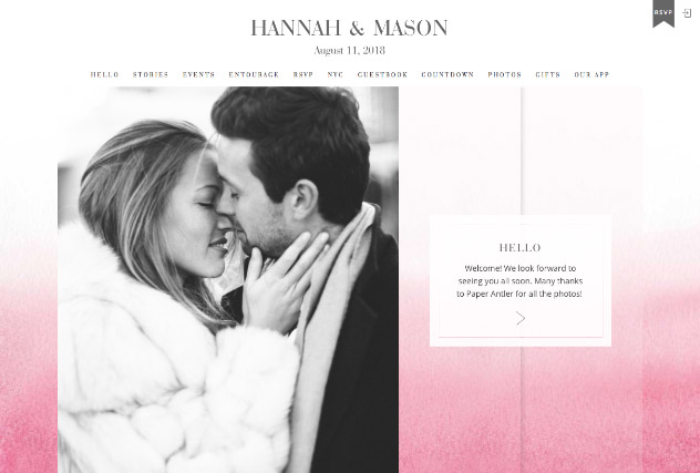 Ombre Blush multi-pages website layout