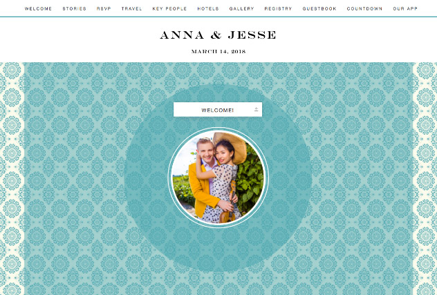 Rare Turquoise single page website layout
