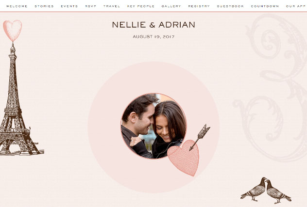 Paris Dawn single page website layout
