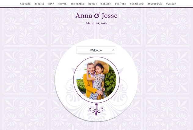 Traditional Talavera Purple single page website layout