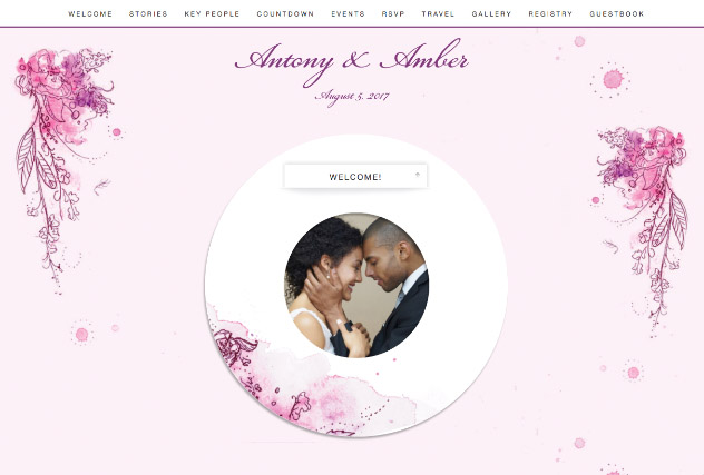Painterly Passion Pink 2 single page website layout