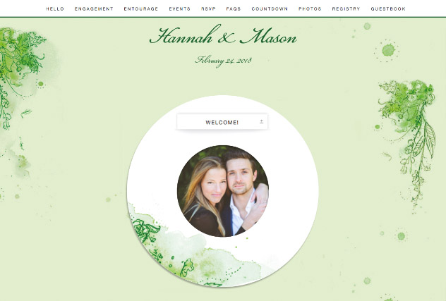 Painterly Passion green single page website layout