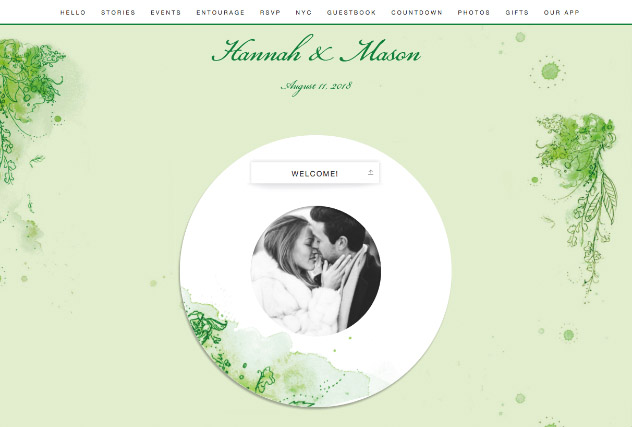 Painterly Passion Green 2 single page website layout