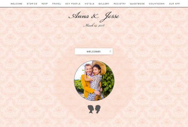 Romantic Pastels single page website layout