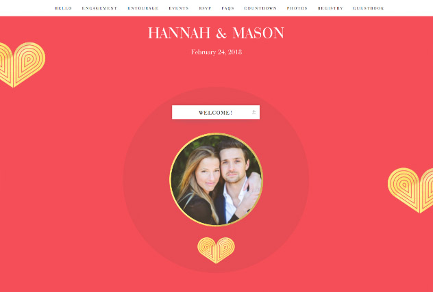 Red Heart Deco single page website layout