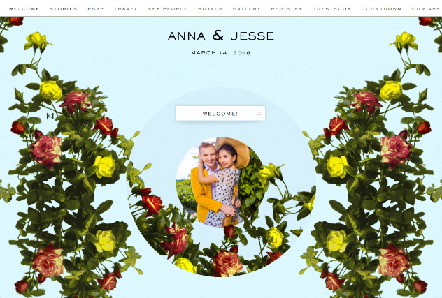 Cabbage Rose by Carolina Herrera single page website layout