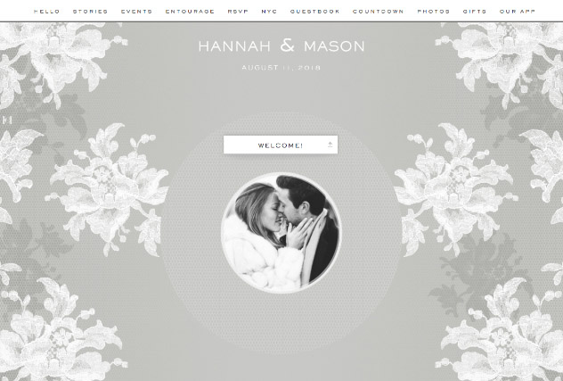 Lace by Carolina Herrera single page website layout