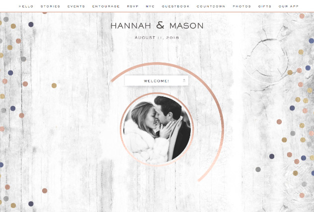 Paint it Blush and Navy single page website layout