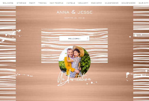 Copper Chic single page website layout
