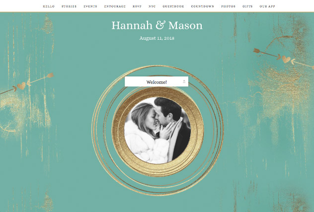 Gold Dust - Aqua single page website layout