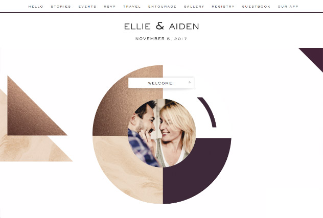Bronze Colorblock single page website layout
