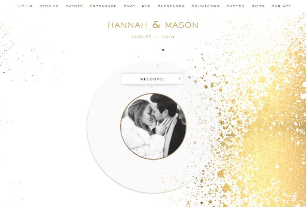Gold Splashes single page website layout
