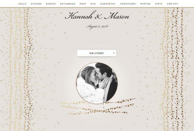 Glitzy String Lights Neutral single page website layout
