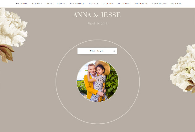 Classic Floral - Neutral single page website layout