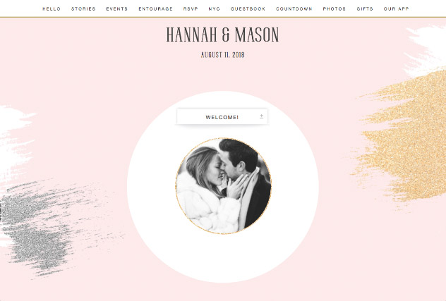 Brushed Glitter - Rose single page website layout