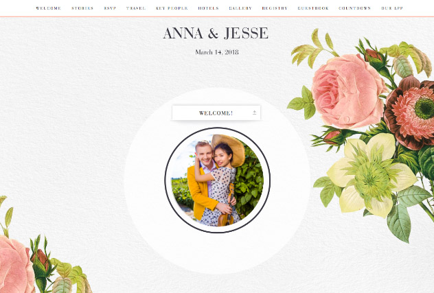 Bouquet single page website layout