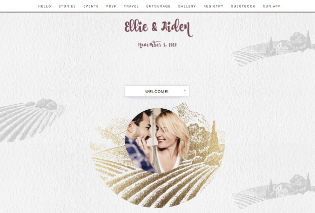 Rustic Vineyard - Gold single page website layout