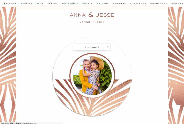 Resort Rose Gold single page website layout