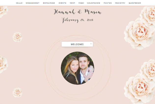 Rose Blossom single page website layout