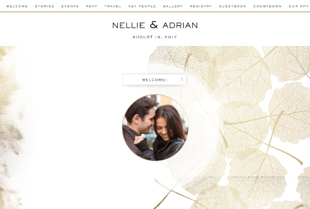 Gold leaves single page website layout
