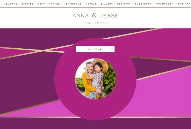 Cocktails Colorblock single page website layout