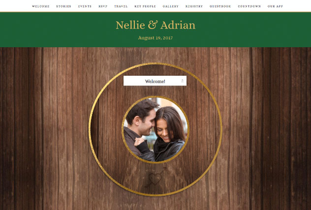 Adventurer Green & Gold single page website layout