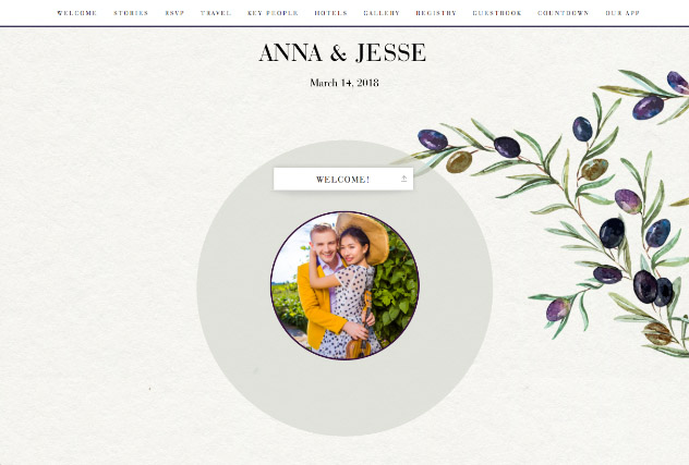 Painted Olives single page website layout