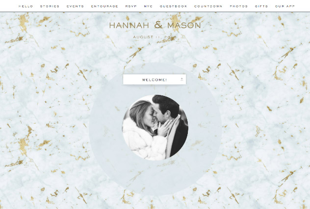 Gold Veined Marble - Sky single page website layout