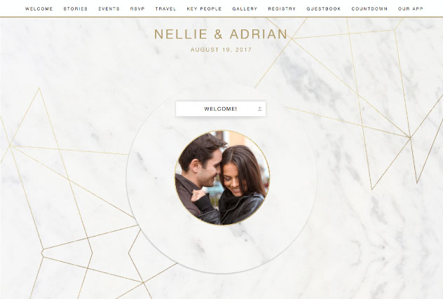 Geometric marble single page website layout
