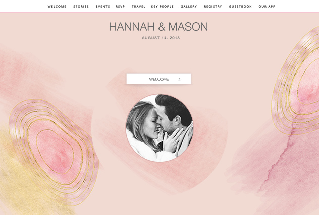 Blush Agate single page website layout