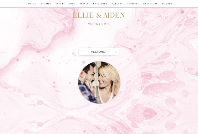 Blush Watercolor single page website layout