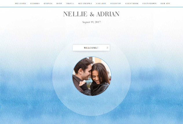 Ombre Blue single page website layout