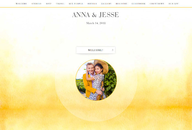 Ombre Yellow single page website layout