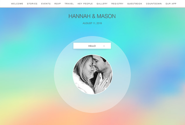Holographic Foil single page website layout